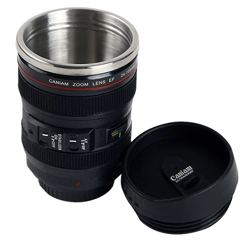 stainless steel SLR Camera EF24-105mm Coffee Lens Mug  1:1 scale caniam coffee mug creative gift - Miners Den Coffee